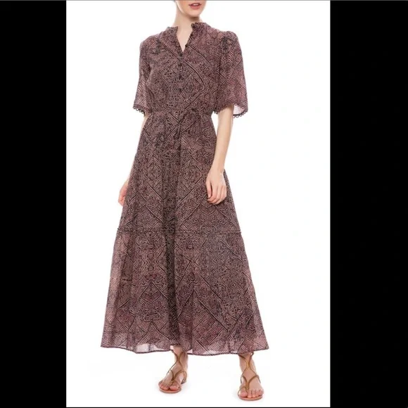 APIECE APART Alta Maxi Dress in Multi Bandhani Dot - Picture 6 of 7